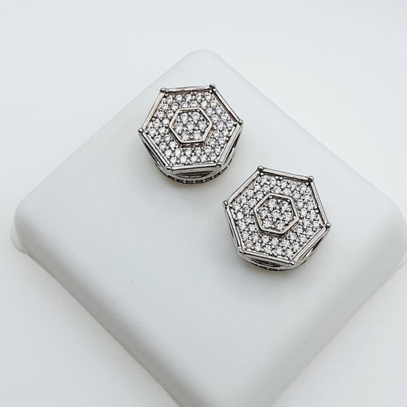 "925 Sterling Silver Plated CZ Earrings, EVBRS445 - Picture 7 of 9